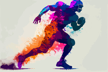 Plakat colorful silhouette of a football player