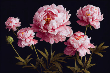 Obraz na płótnie Canvas beauty Chinese peony flowers wallpaper