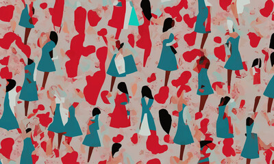 minimal line art people background design