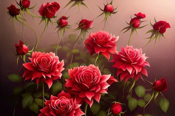 Fotobehang red roses illustration © Fernando