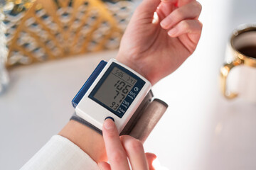 Blood pressure in pregnant women.