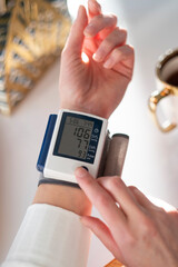 Blood pressure in pregnant women.