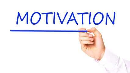 hand writing inscription MOTIVATION with marker, concept, stock image