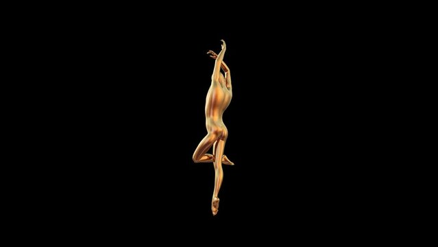 Ballerina Pose Transparent Alpha Video Animation