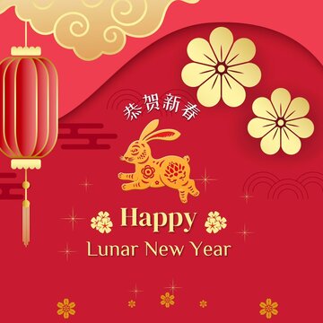 Happy Lunar New Year Greeting Flyer, Post 2023