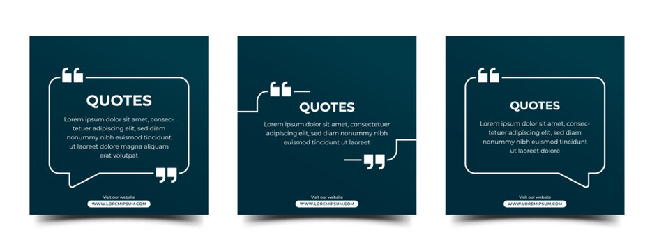 Set of Modern social media template for quotes  and information sharing