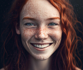 illustration of a smiling woman, AI Generated 
