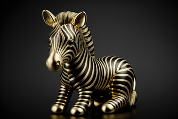 Fototapeta na wymiar Close-up shot of gold zebra ornament