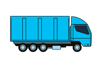 flat blue truck