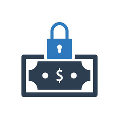 Money Security Lock Icon Sign Symbol