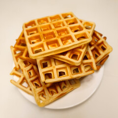 Waffles on a white background