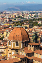 Obraz premium Florence, Italy. Dome of the Basilica of Saint Lawrence (Basilica di San Lorenzo)