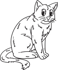 Mother Cat Isolated Coloring Page for Kids