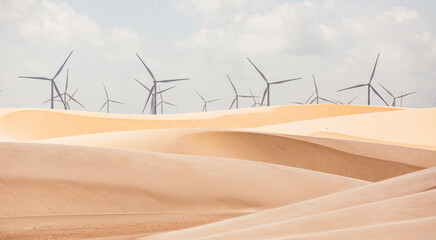 wind turbines in the desert