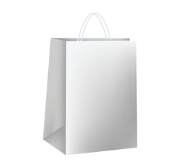 Left side of a white shopping bag mock up.
