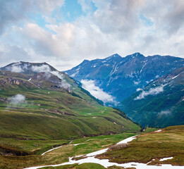 Fototapeta na wymiar Summer Alps mountain (view from Grossglockner High Alpine Road)