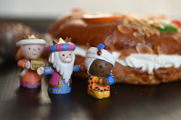 Three king´s cake with cream