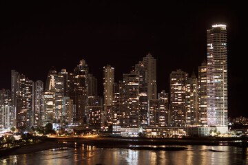 City shot at night