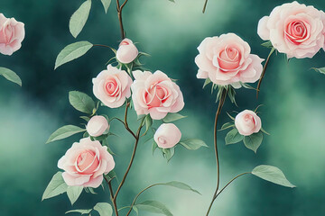 beautiful background of pink roses