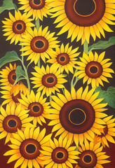 beautiful sunflower illustration