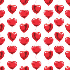 heart shaped balloons. background pattern seamless. Vector illustration. San Valentín. Happy Valentines day.