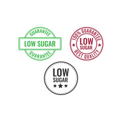 Fototapeta premium Low sugar sign or stamp vector image