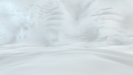 Milk ripple texture. White waves. Cosmetics and food 3d rendering background. Liquid abstract white background