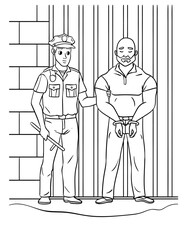 Corrections Officer Coloring Page for Kids
