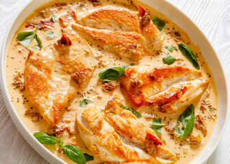 Chicken Cutlets With Sun-Dried Tomato Cream Sauce