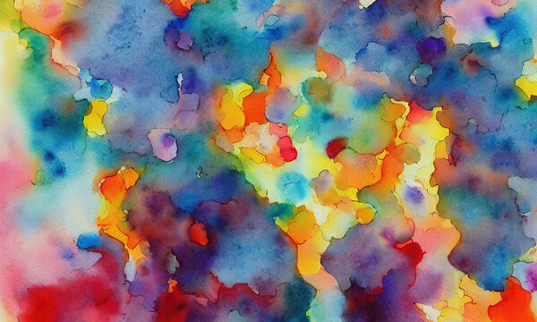 colorful watercolor background spread on paper © lndstock