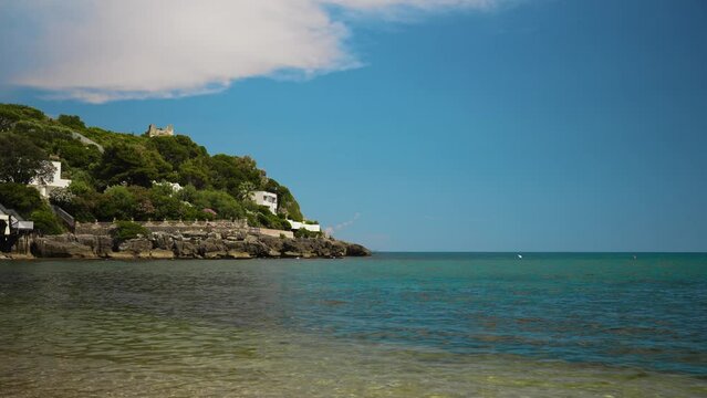 Sassolini beach coastline in Minturno, Italy.