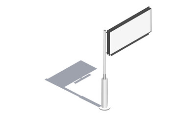 Billboard with white canvas on one metal support, to place an ad, white billboard for placing EPS10
