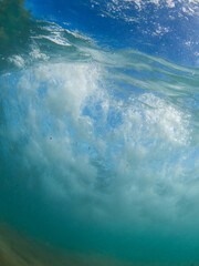 Fototapeta na wymiar View of wave form formation from underwater.