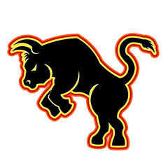 Colorful beauty of angry bull design for logo or commercial illustration 
