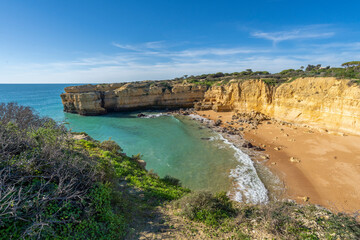 Beautiful cliffs of Albufeira algarve Portugal