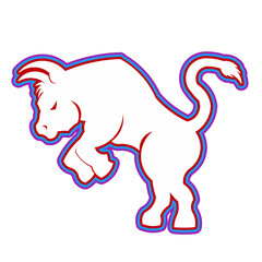 Colorful beauty of angry bull design for logo or commercial illustration 
