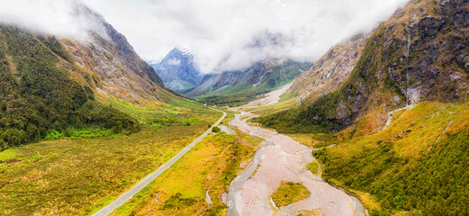 NZ Milford Sound Monkey vale right pan