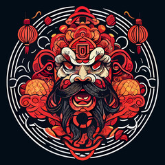 Fototapeta premium chinese vector icon illustration