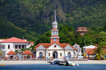 Martinique, the picturesque city of Les Anses d Arlet in West Indies - 558495162
