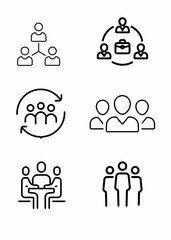 Set of icons of people, business.