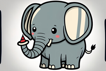 Fototapeta premium cartoon elephant that is adorable. Generative AI