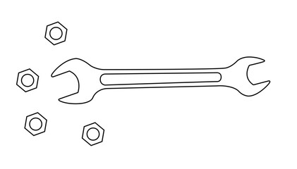 wrench on white 
