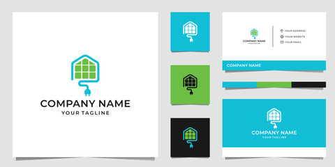Modern Solar Panel House Logo Design