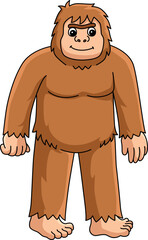 Bigfoot Animal Cartoon Colored Clipart 