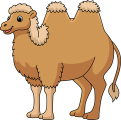 Bactrian Camel Animal Cartoon Colored Clipart
