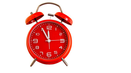 Red alarm clock isolated