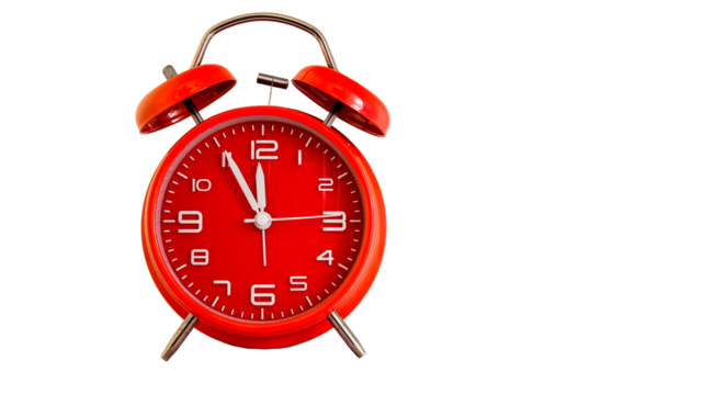 Red alarm clock isolated