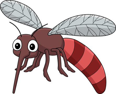 Mosquito Animal Cartoon Colored Clipart