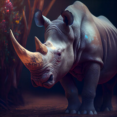 Portrait of a rhino, generative ai