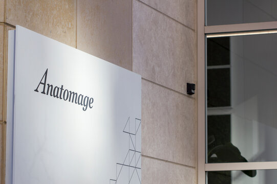 San Jose, CA, USA - Feb 17, 2020: The Company Sign At Anatomize Headquarters In San Jose, California. Anatomage Inc. Is The Maker Of The World's First And Only Life-sized Digital Dissection Table.